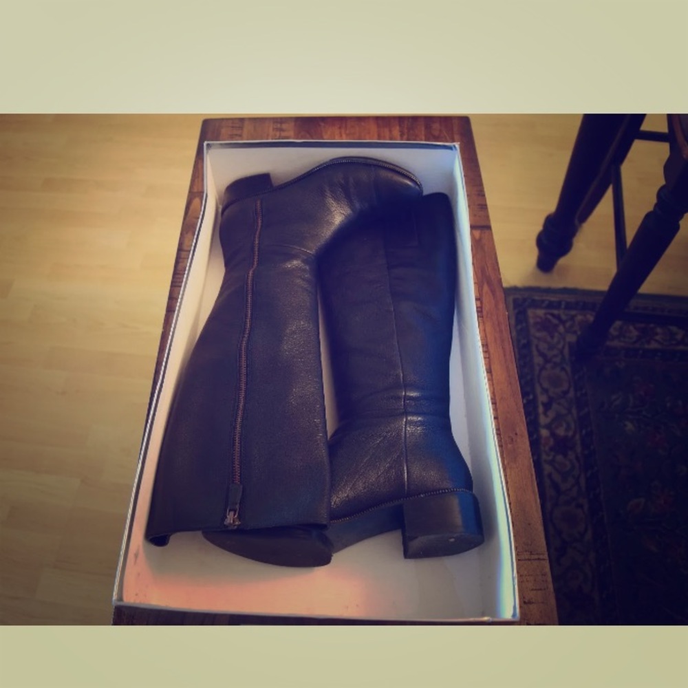 Charles David Black Leather "Rowdy" Boots